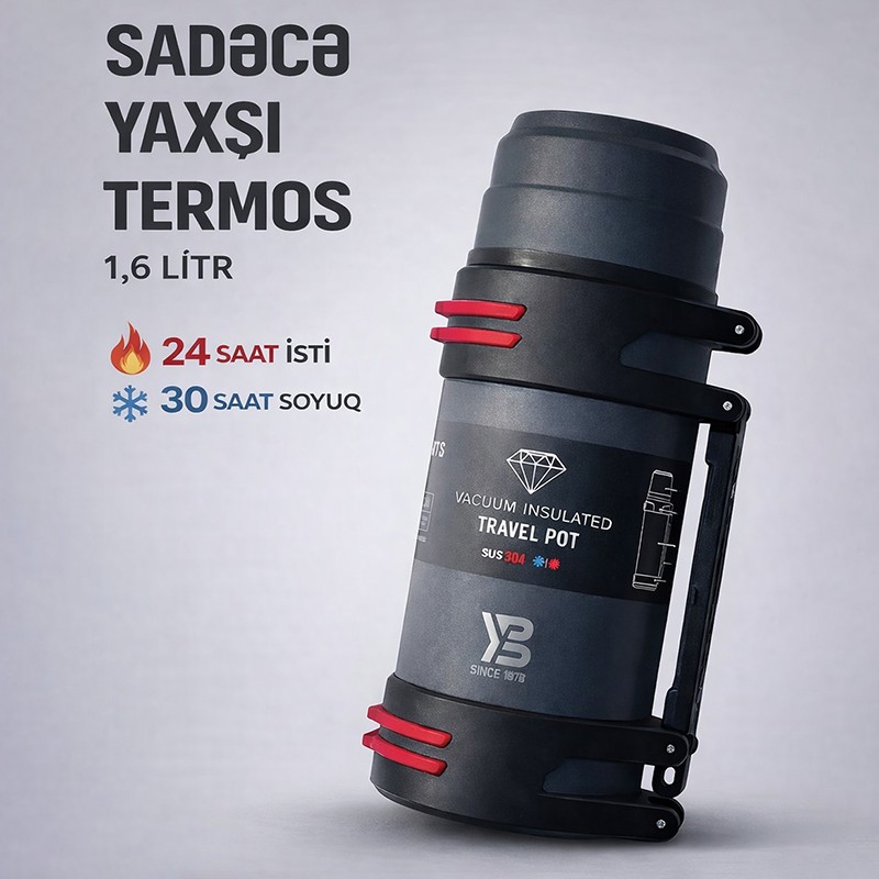 Paslanmayan Polad Termal Çay Termosu 2l